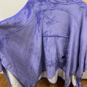Cozy Purple Hooded Blanket Poncho